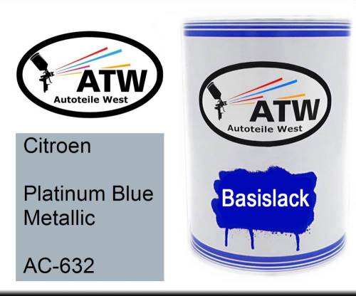 Citroen, Platinum Blue Metallic, AC-632: 500ml Lackdose, von ATW Autoteile West.